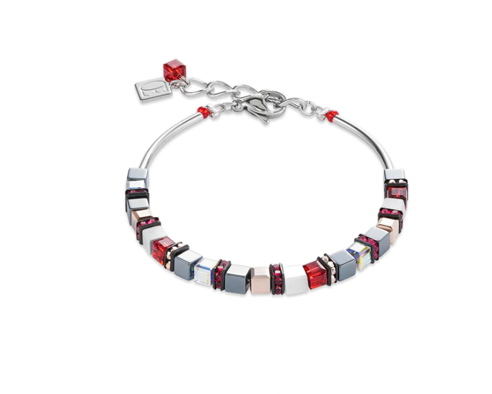 Geo Cube Fine Grey, White and Warm Red Set