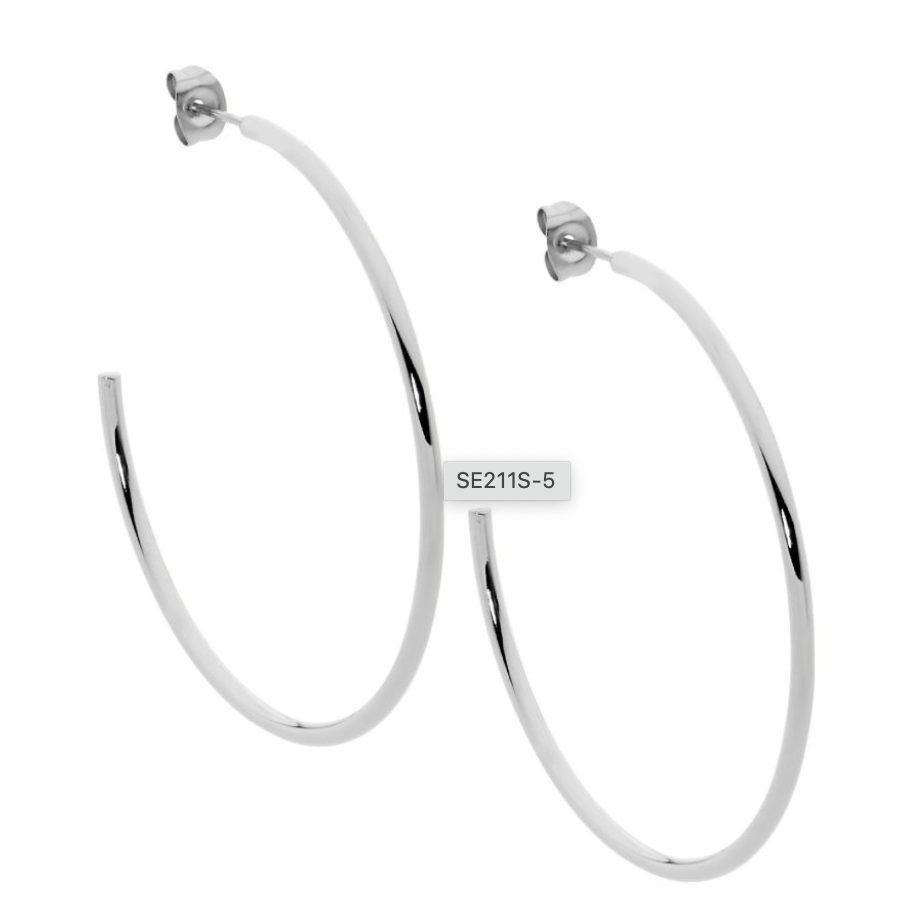50mm Hoop Earrings - 3 colours