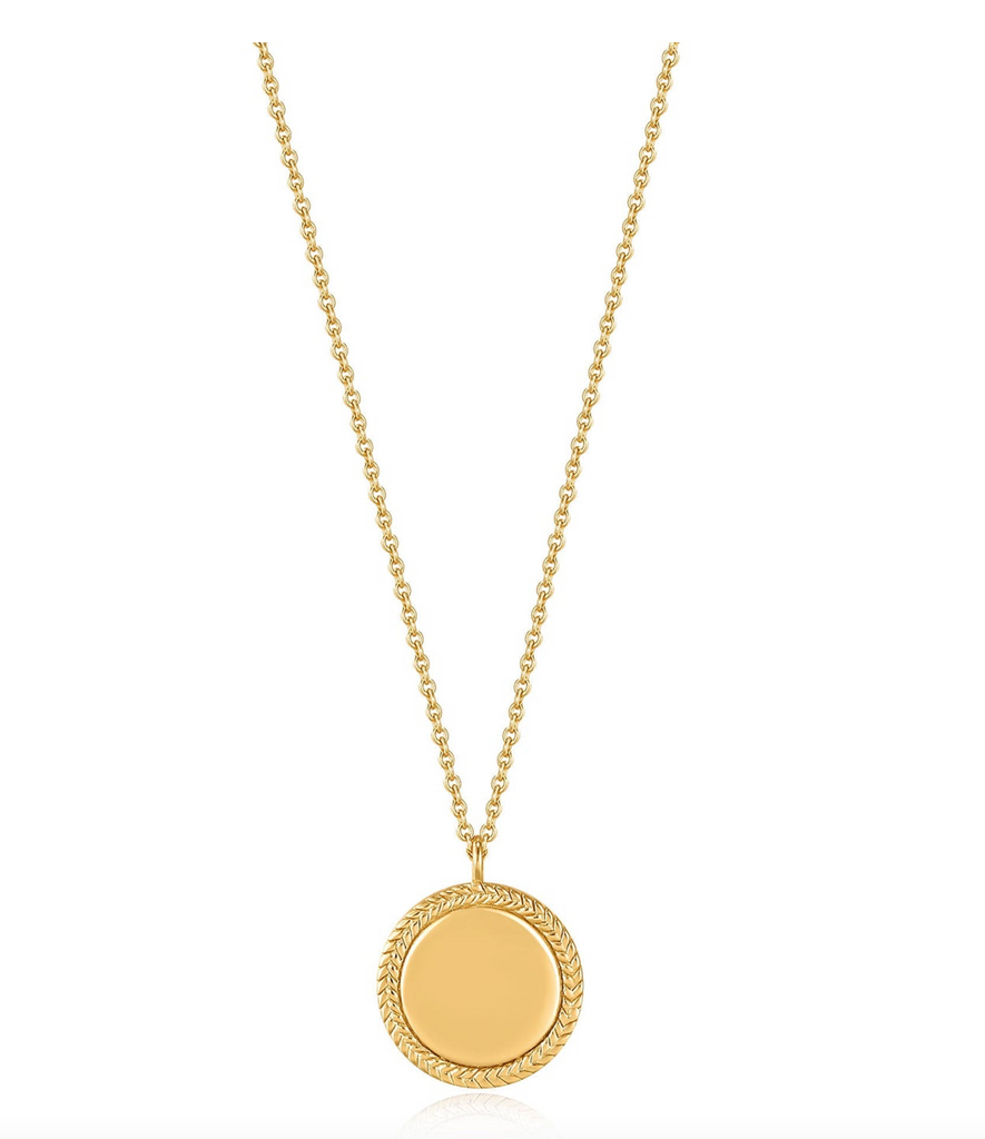 Gold Rope Disc Necklace