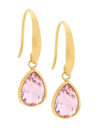 Pink CZ Teardrop Earrings - 3 colours