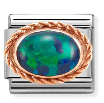 Green Opal Rose Gold Charm