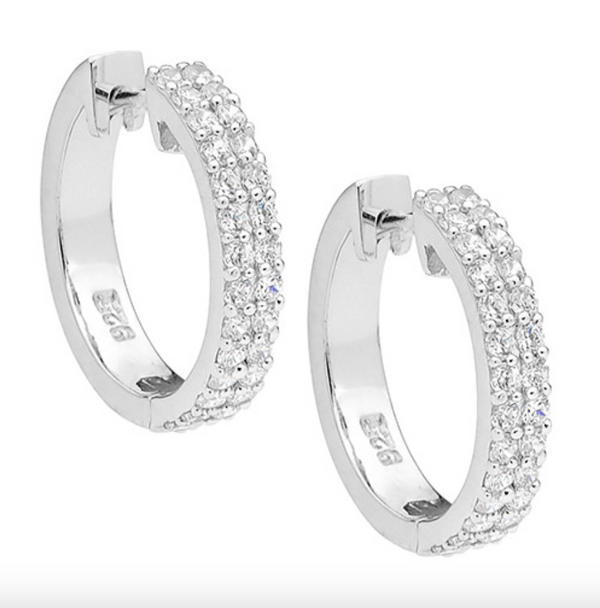 S/S CZ Hoop Earrings