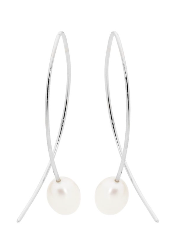 Freshwater Pearl Crossover Earrings