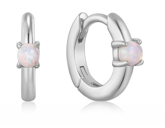 Ear Edit - Kyoto Opal Cabochon Huge Hoop Earrings