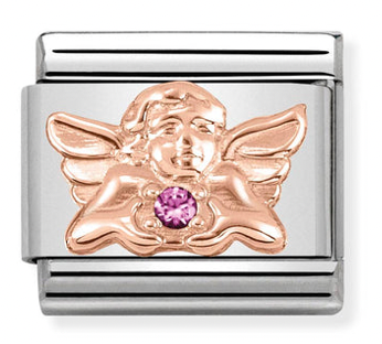 Guardian Angel Rosegold with Purple Crystal (Friendship)