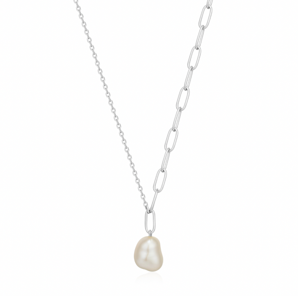 Pearl of Wisdom - Chunky Pearl Silver Necklace