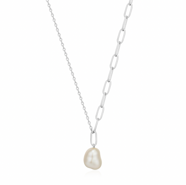 Pearl of Wisdom - Chunky Pearl Silver Necklace