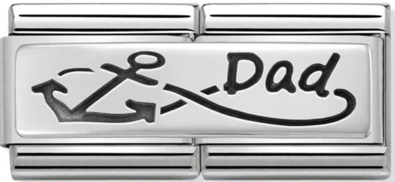 Double Links - Infinity Dad Silver Charm