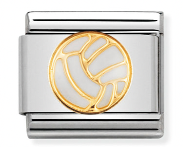 Sports - Volleyball/ Netball White Coloured Enamel Charm