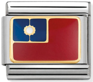 Asia Flag - Taiwan Gold Charm