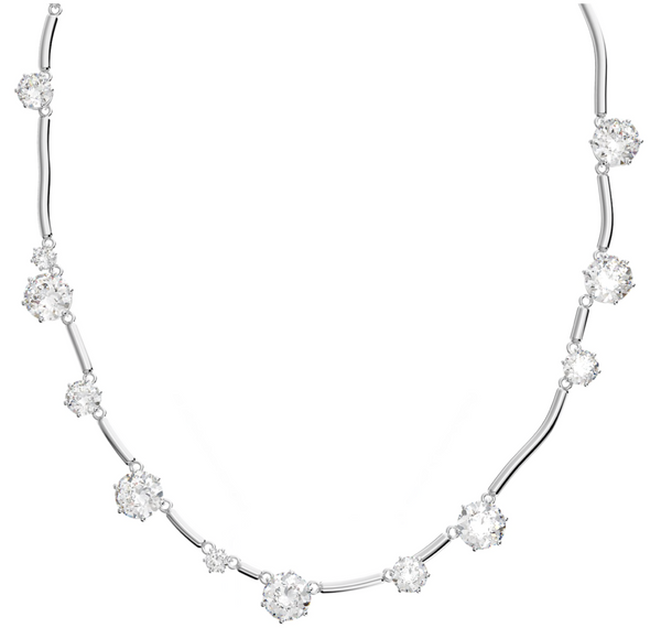 Constella: White Round Cuts Silver Necklace