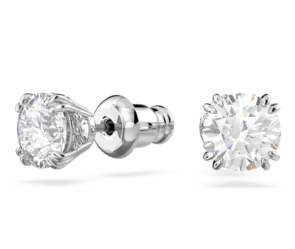 Stilla: White Round Cut Stud Earrings - 3 Colours