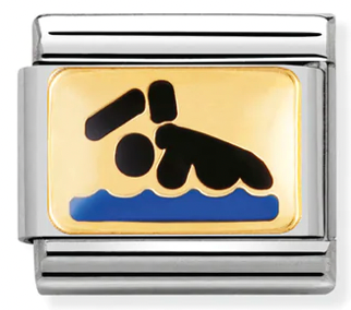 Swimming Gold Charm
