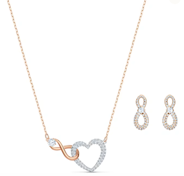 Infinity Heart Mixed Metal Finish Necklace