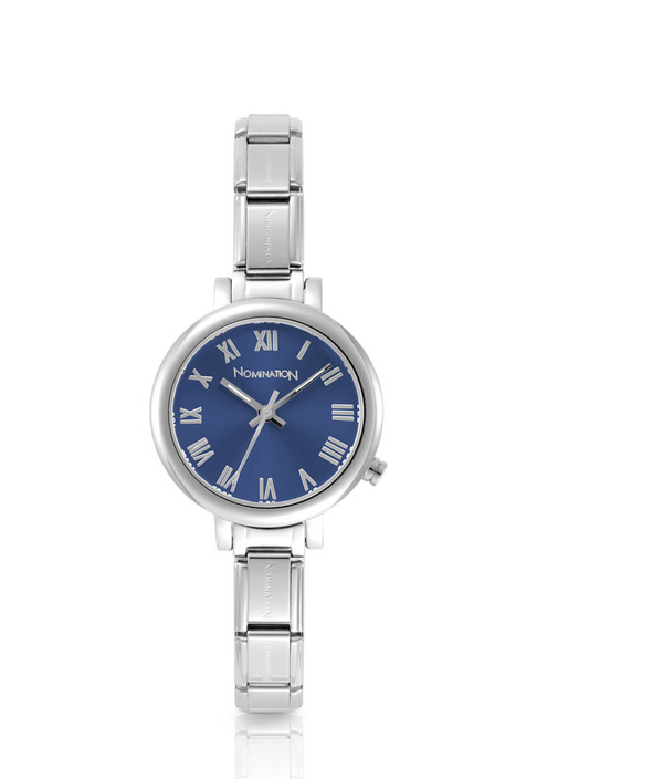 Stainless Steel & Round Blue Big Links Dial