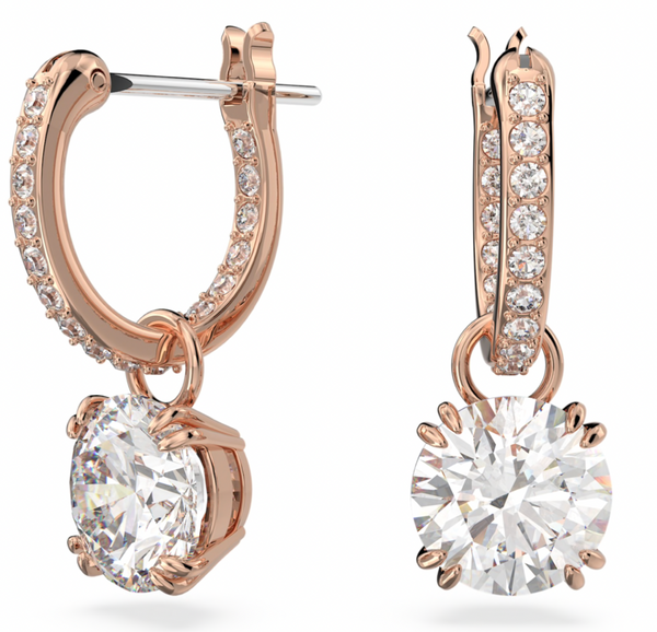 Stilla: Pave White Round Cut Drop Earrings - 3 colours