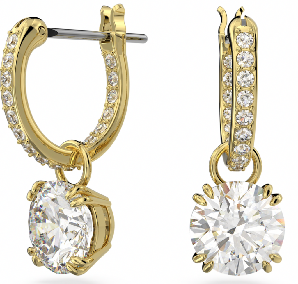 Stilla: Pave White Round Cut Drop Earrings - 3 colours