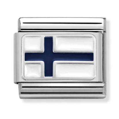 Silver Finland Flag Charm