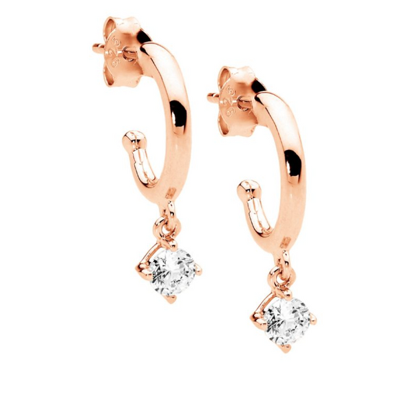 Claw Drop Hoop Earrings