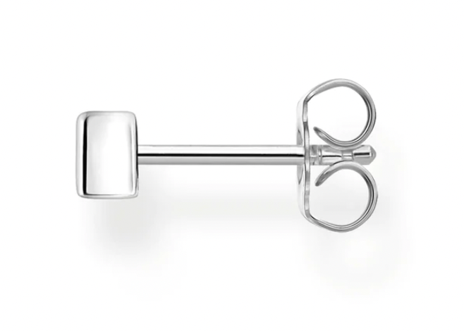 White Stone Silver Ear Single Studs