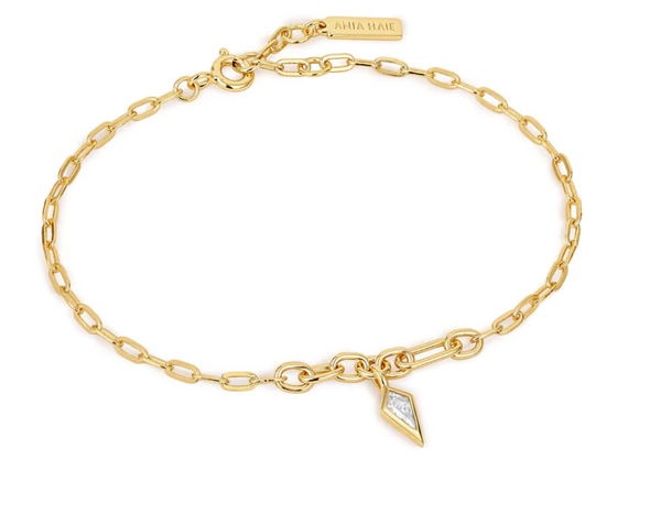 Dance 'Til Dawn - Sparkle Drop Gold Pendant Bracelet