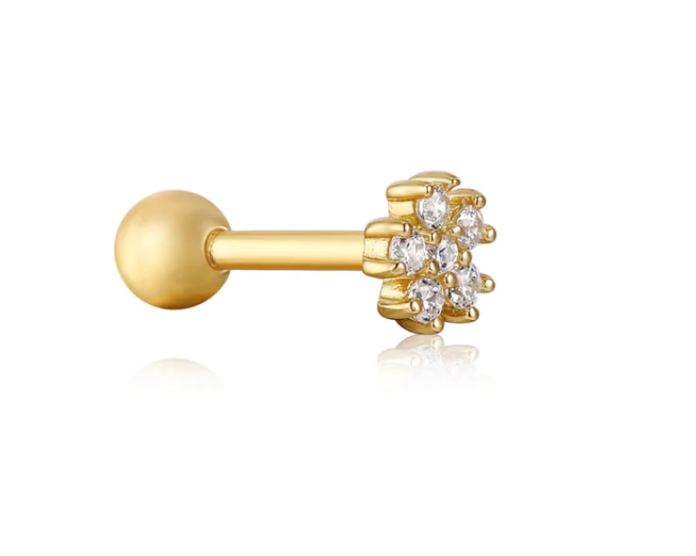 Ear Edit - Sparkle Flower Barbell Single Studs - 2 colours