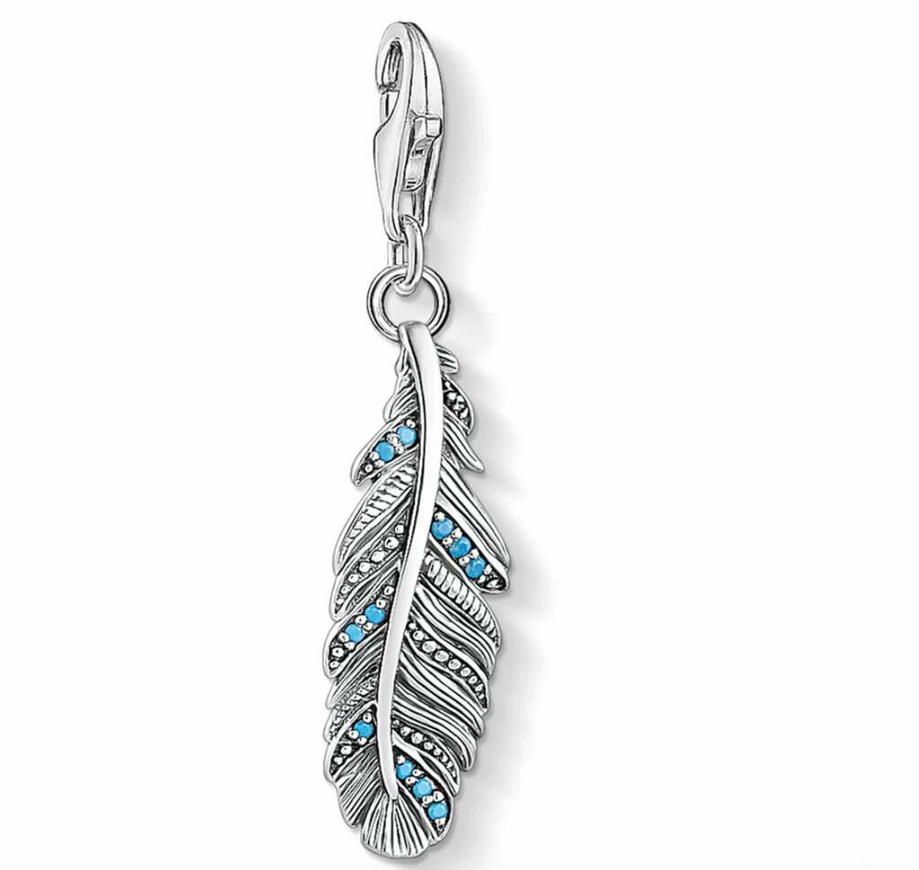Blue Feather Charm