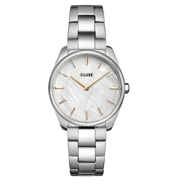Feroce Petite: White Mother of Pearl/Rosegold Silver Watch