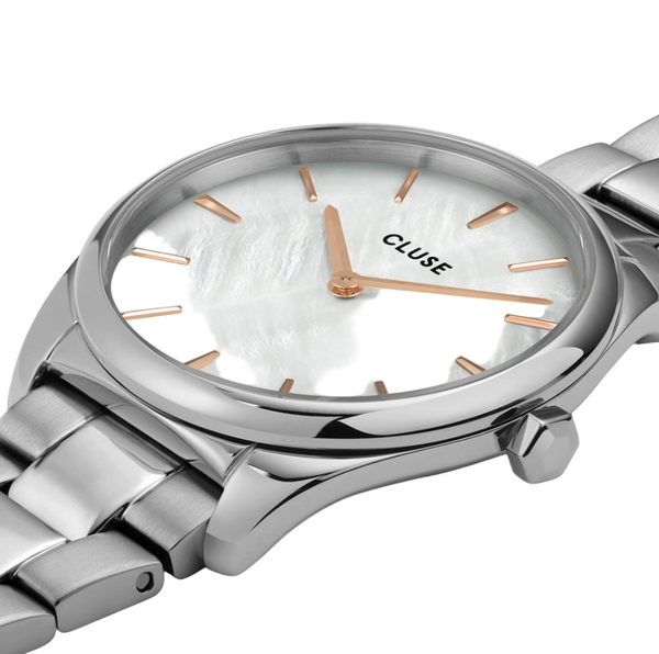 Feroce Petite: White Mother of Pearl/Rosegold Silver Watch