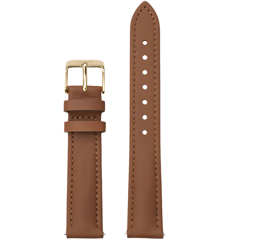 16mm Caramel/Gold Strap