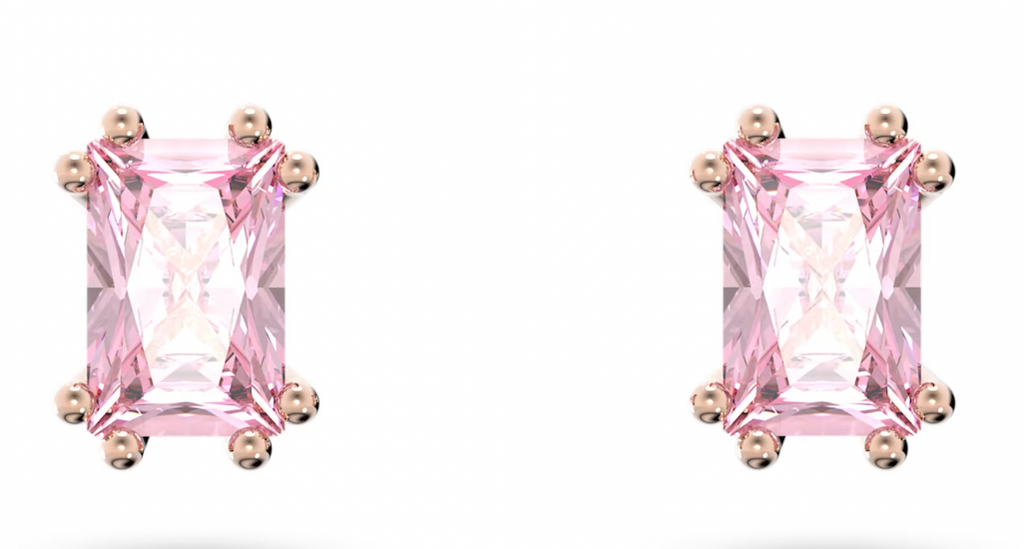 Stilla Pink Cushion Cut Stud Earrings