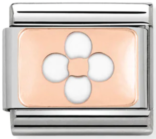 Nature - White Flower Rosegold Charm