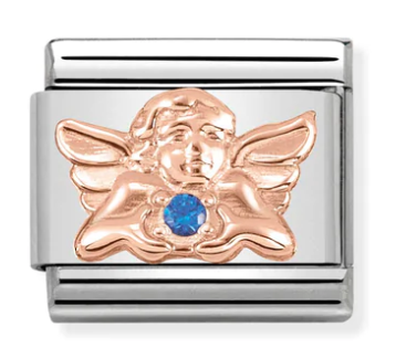 Guardian Angel Rosegold with Blue Crystal (Health & Wellbeing)