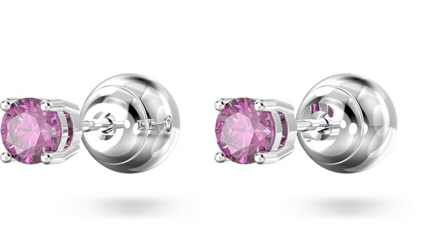 Stilla Purple Round Cut Stud Earrings