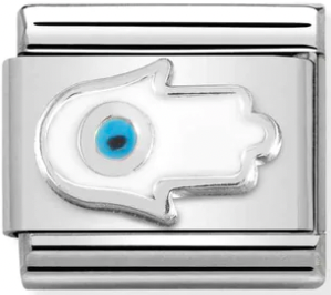 Symbols - White Hand of Fatima Silver Charm