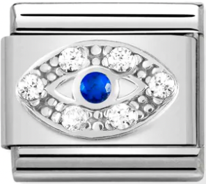 Religion - Evil Eye with CZ Silver Charm