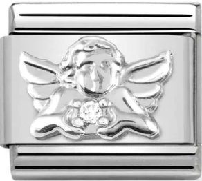 Symbols - Angel with CZ Silver Charm