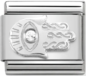 Religion - Hand of Fatima with CZ Silver Charm