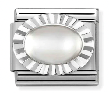 Gemstone - Moon Stone Silver Charm