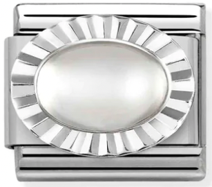 Gemstones - June Birthstone (Moon Stone) Silver Charm