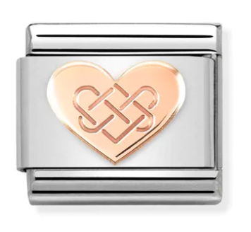 Love - Celtic Knot Heart Rosegold Charm