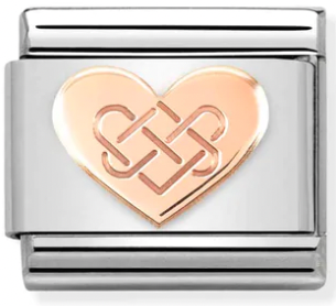 Love - Celtic Knot Heart Rosegold Charm