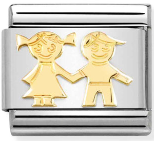 Family - Sister & Brother Gold Charm