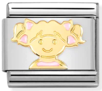 Family - Pink Girl Gold Charm
