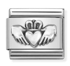 Symbol - Claddagh Silver Oxidised Charm