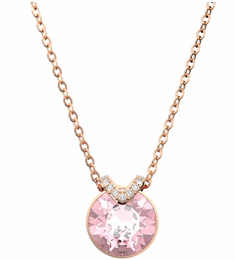 Bella Pink Rosegold Necklace Earring