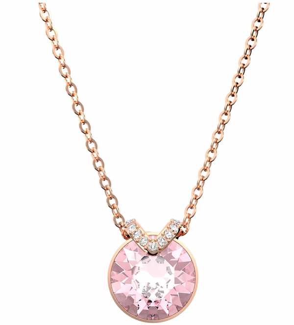 Bella Pink Rosegold Necklace & Earring
