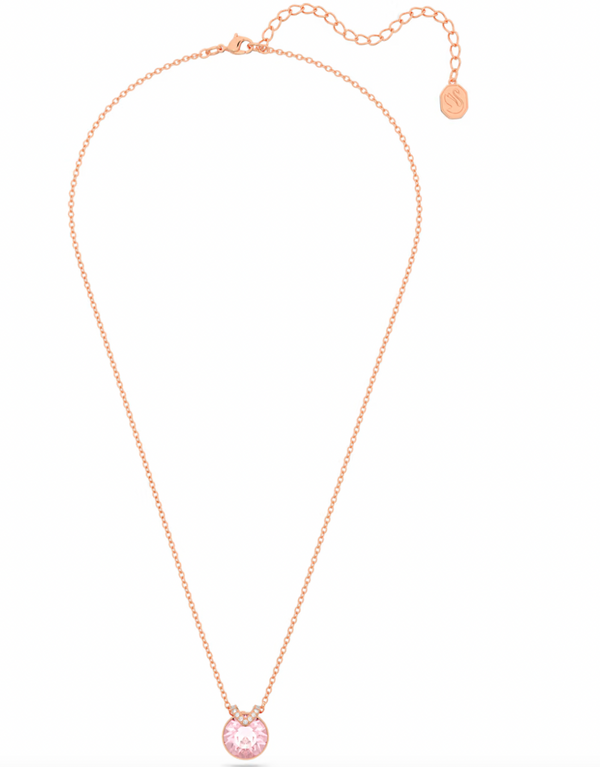 Bella Pink Rosegold Necklace & Earring