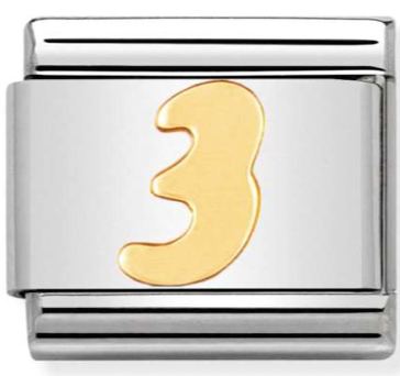 Number 3 Gold Charm