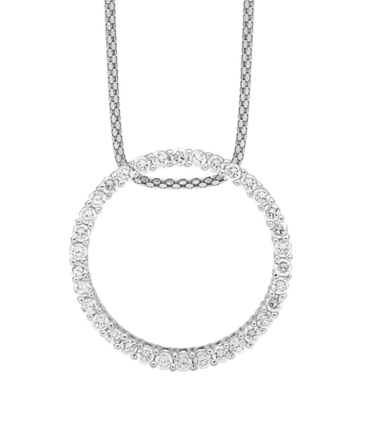 Circle Pendant with CZ